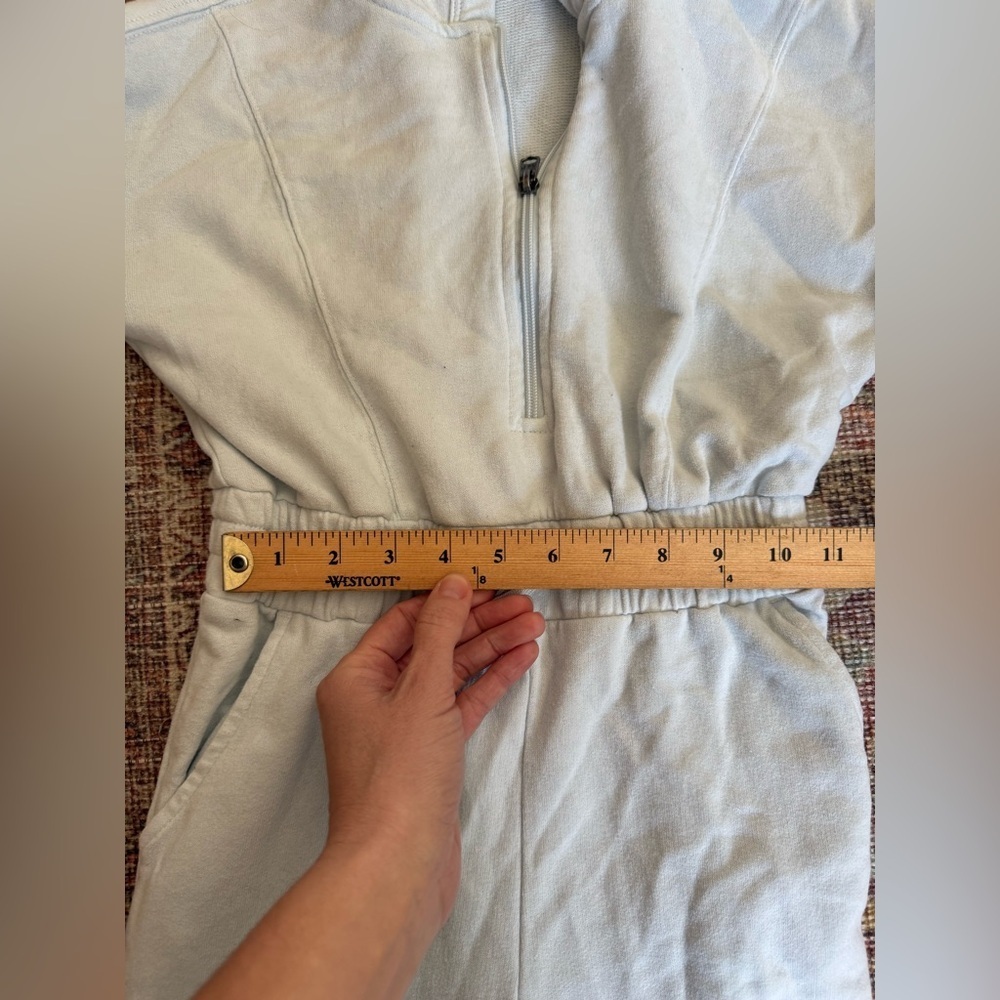 Abercrombie Kids 9/10 hooded Light Blue Jumpsuit sweatsuit - Picture 4 of 7